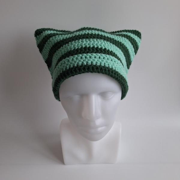 Gehaakte muts | Donkergroen en lichtgroen