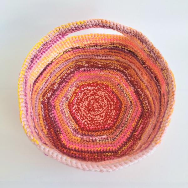 Gehaakte opbergmand | Roze gemêleerd