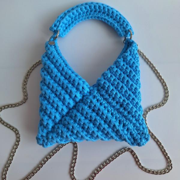 Gehaakte crossbody tas 'Tiffany blauw'