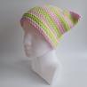 Thumbnail for Gehaakte muts | Lichtroze en limoengroen