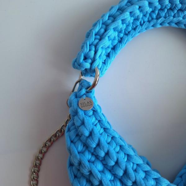 Gehaakte crossbody tas 'Tiffany blauw'