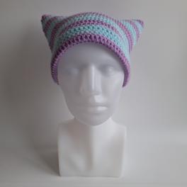 Gehaakte muts | Lila en lichtblauw