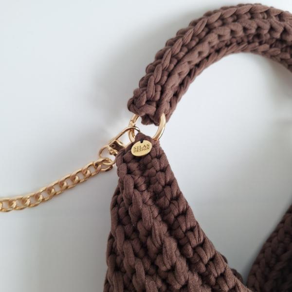 Gehaakte crossbody tas | Donkerbruin