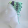 Thumbnail for Gehaakte bandana | Limegroen, donkerpaars, eucalyptus, grijsblauw en mintgroen