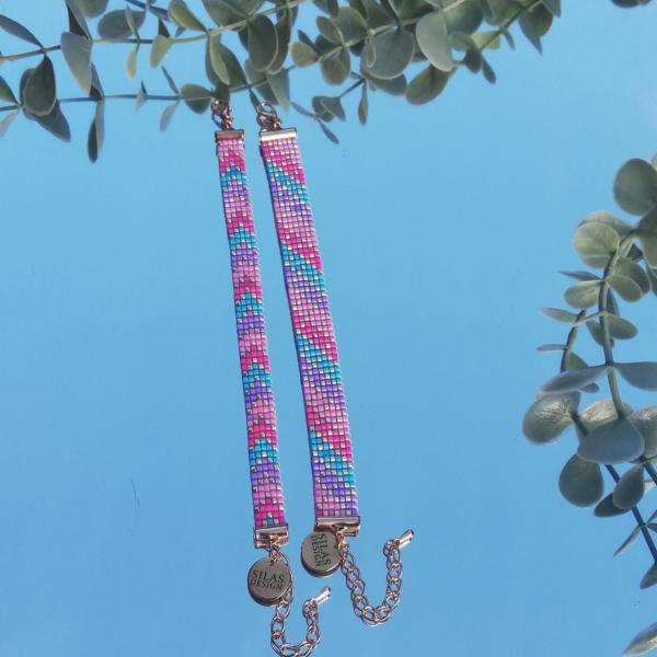 Geweven kralen armband | Pastel strepen