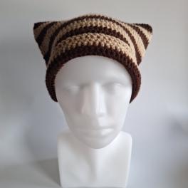 Gehaakte muts | Bruin en beige