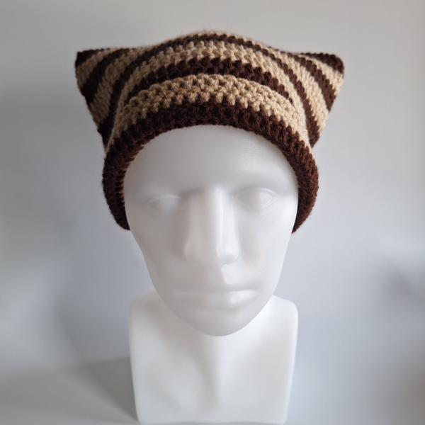 Gehaakte muts | Bruin en beige