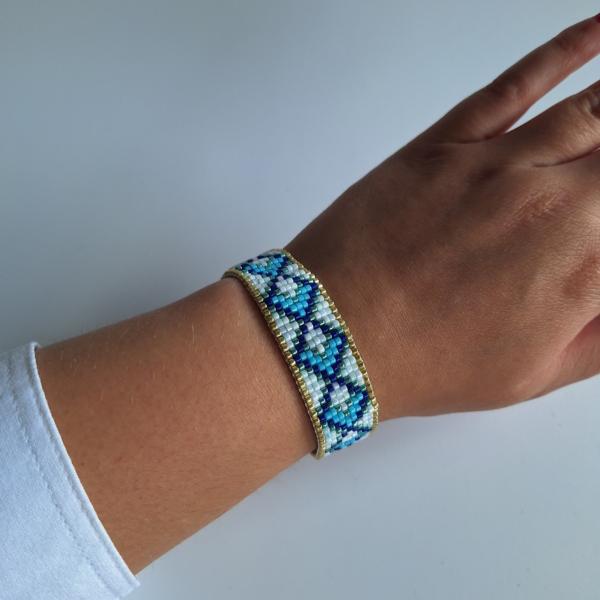 Geweven kralen armband | Blauwe zandloper