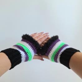 Gehaakte handschoenen - gehaakte vingerloze handschoenen | Beetlejuice vibes