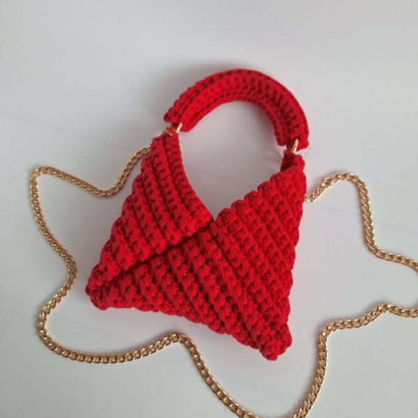 Gehaakte crossbody tas | Fuchsia