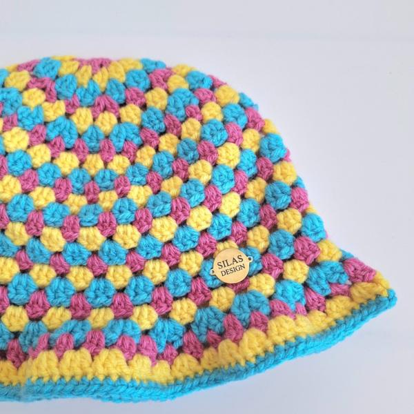 Gehaakte bucket hat | Pride panseksuele vlag