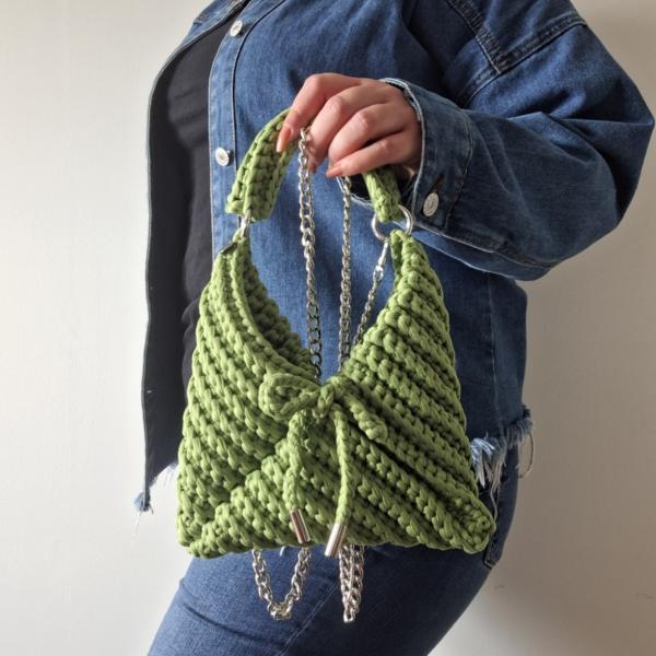 Gehaakte crossbody tas | Appelgroen