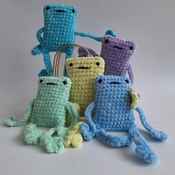 Gehaakte knuffel 'Lila kikker'