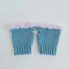 Thumbnail for Gehaakte handschoenen - gehaakte vingerloze handschoenen | Denimblauw en lila