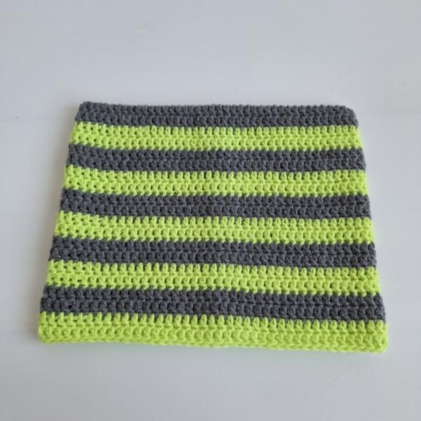 Gehaakte muts | Limoengroen en grijs