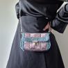 Thumbnail for Geweven crossbody tas | Metallic paars en denimblauw