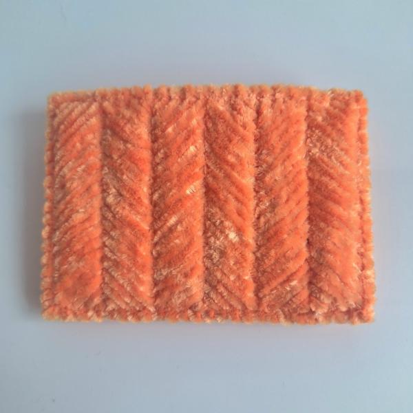Geweven pasjeshouder | Oranje velvet look