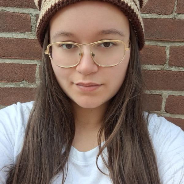 Gehaakte muts | Bruin en beige