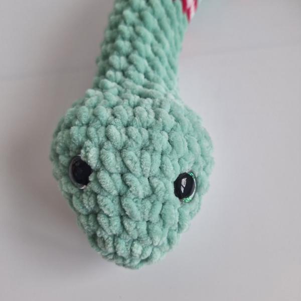 Gehaakte knuffel slang | Mintgroen, knalroze en lichtroze