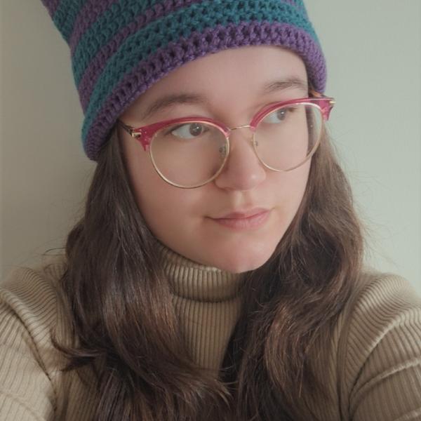 Gehaakte muts | Paars en petrol