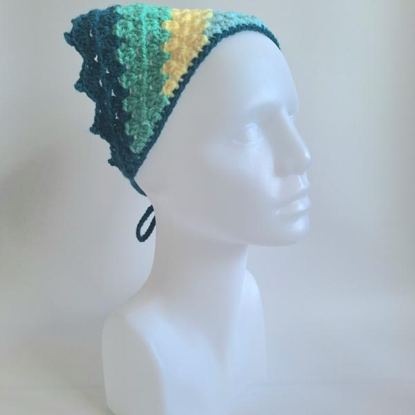 Gehaakte bandana | Mintgroen, pastel geel, turquoise en petrol