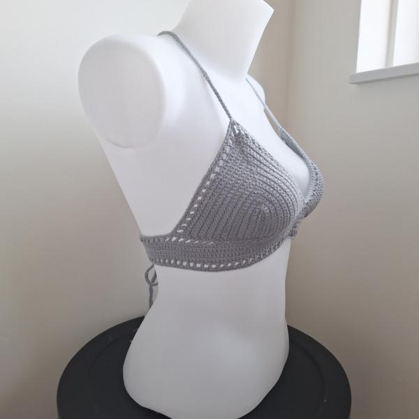 Gehaakt topje 'Boho top grijs'