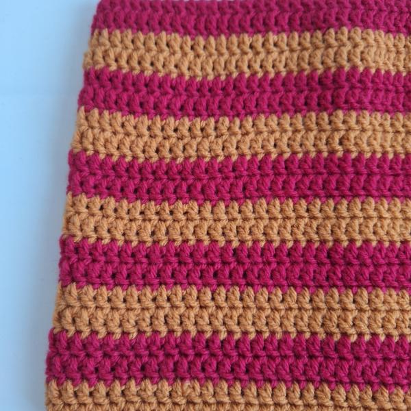 Gehaakte muts | Oranje en fuchsia