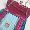 Thumbnail for Geweven crossbody tas | Lichtblauw, petrol, magenta en zilver