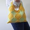 Thumbnail for Gehaakte checker handtas 'Geel en groen'