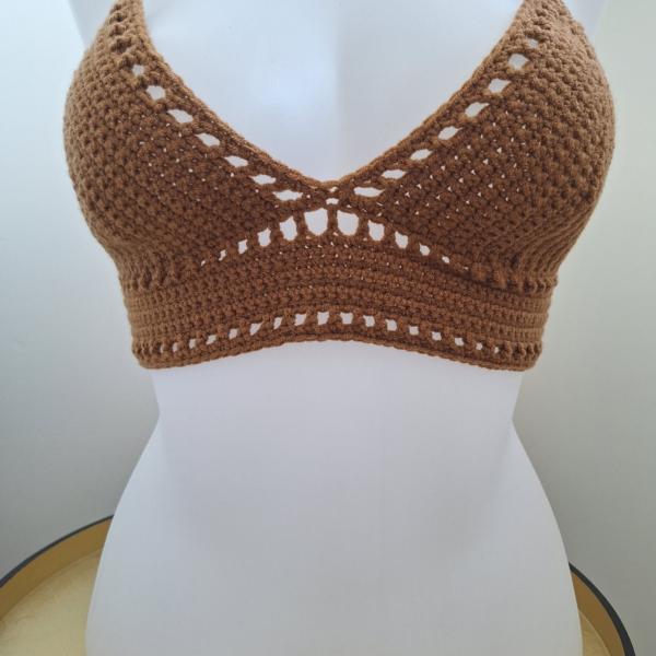 Gehaakt topje 'Boho top caramel'