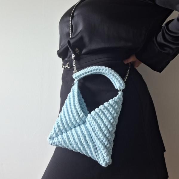 Gehaakte crossbody tas | Lichtblauw