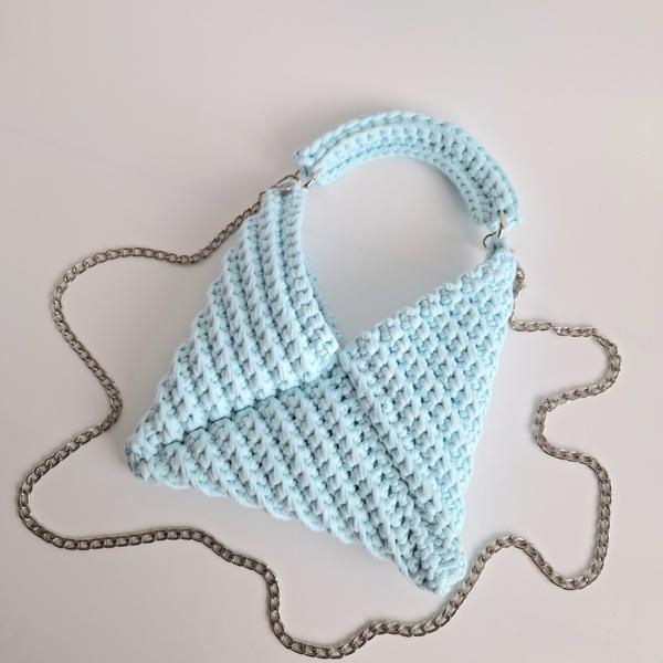 Gehaakte crossbody tas | Lichtblauw