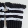 Thumbnail for Gehaakte handschoenen - gehaakte vingerloze handschoenen | Zwart en wit