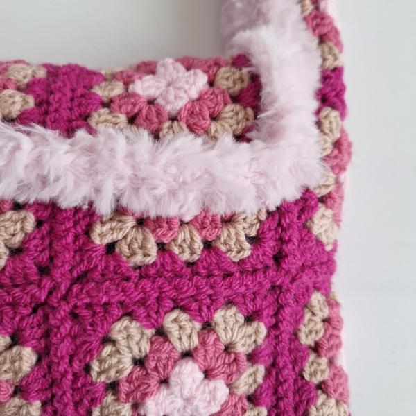 Gehaakte granny square tas | Roze