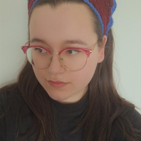 Gehaakte bandana | Wijnrood en blauw