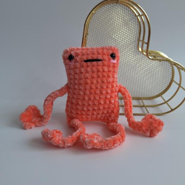 Gehaakte knuffel 'Perzik kikker'