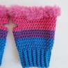 Thumbnail for Gehaakte handschoenen - gehaakte vingerloze handschoenen | Biseksuele Pride vlag