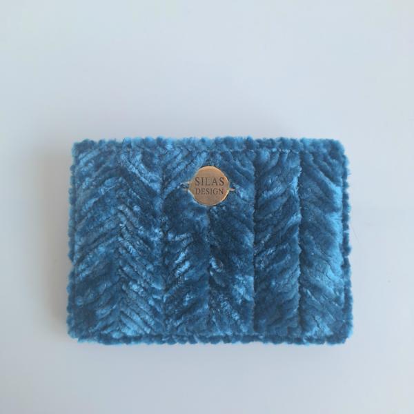 Geweven pasjeshouder | Petrol velvet look