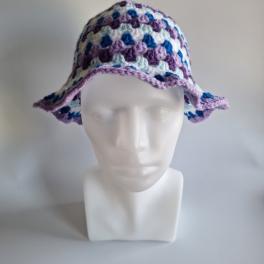 Gehaakte bucket hat | Blauwe bes