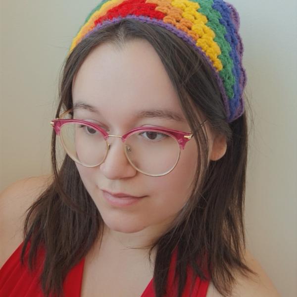 Gehaakte bandana 'Pride regenboog vlag'
