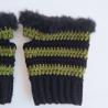 Thumbnail for Gehaakte handschoenen - gehaakte vingerloze handschoenen | Zwart en donkergroen