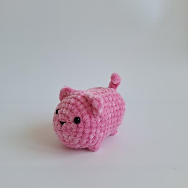 Gehaakte knuffel 'Roze kat'