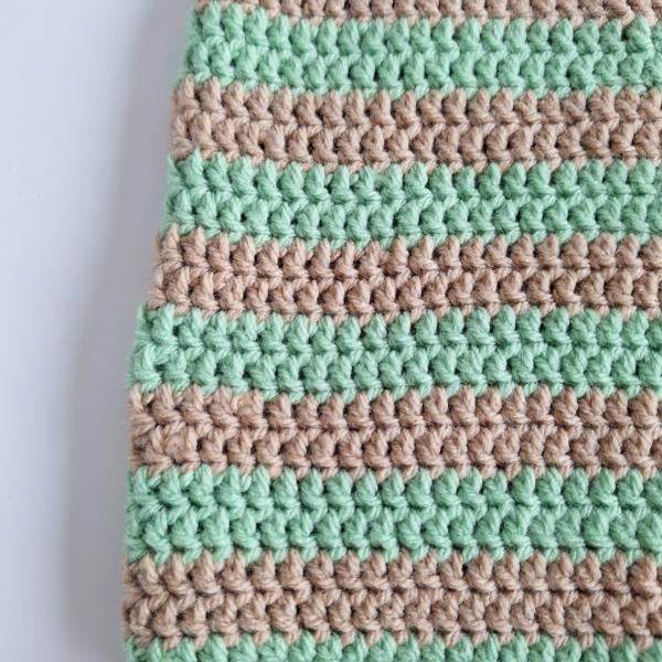 Gehaakte muts | Beige en mintgroen