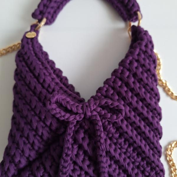 Gehaakte crossbody tas | Paars