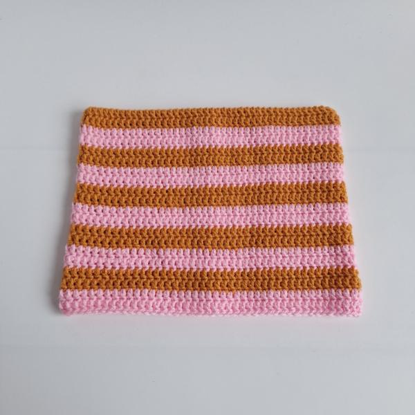 Gehaakte muts | Lichtroze en oranje