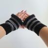 Thumbnail for Gehaakte handschoenen - gehaakte vingerloze handschoenen | Zwart en donkergrijs