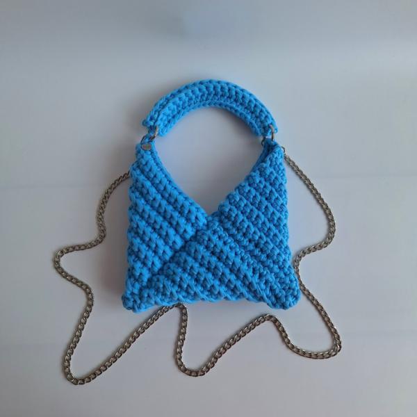 Gehaakte crossbody tas 'Tiffany blauw'