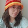 Thumbnail for Gehaakte bucket hat | Oranje, fuchsia, koraal, rood en geel