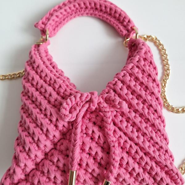 Gehaakte crossbody tas | Barbie roze