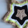 Thumbnail for Gehaakte tas | Limegroen, zwart, beige en witte ster